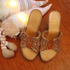 Cute Wedge Shoes with Fabric Upper by Joey in a Size 7